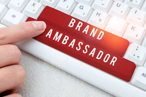 Texto Manuscrito Brand Ambassador Concept Meaning Agent Credenciado Como Representante — Fotografia de Stock