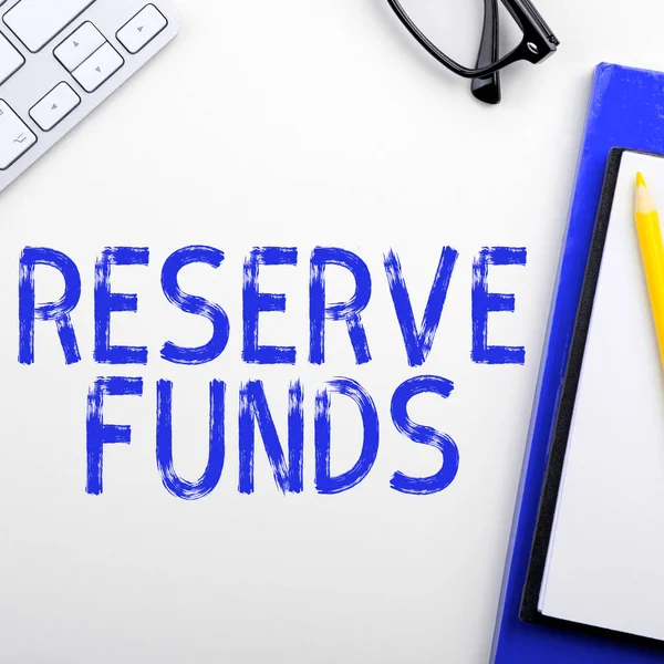 Sign Displaying Reserve Funds Internet Concept Money Released Bank Back —  Fotos de Stock