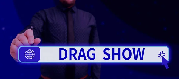Didascalia Concettuale Drag Show Parola Evento Competitivo Cui Due Auto — Foto Stock