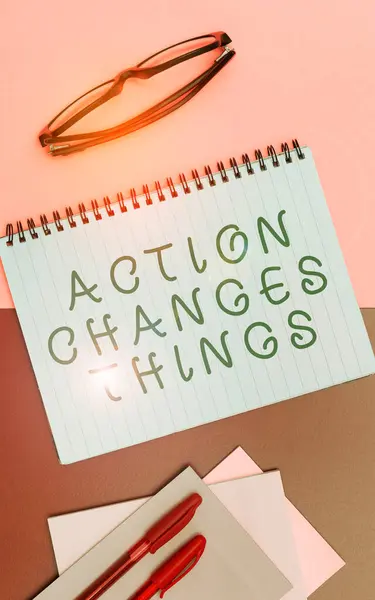 Textová Značka Zobrazující Action Changes Things Business Showcase Dělat Něco — Stock fotografie