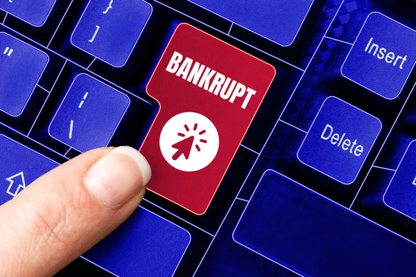 Hand Writing Sign Bankrupt Internet Concept Reduced State Financial Ruin — 스톡 사진