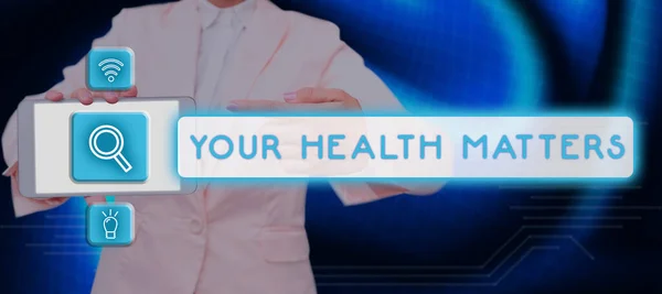 Sağlığınızı Kavramsal Olarak Göstermeniz Iyi Sağlık Üzerine Yazılmış Sözcükler Önemli — Stok fotoğraf