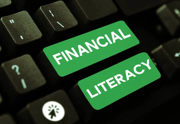 Text Sign Showing Financial Literacy Business Concept Understand Knowledgeable How — Foto Stock