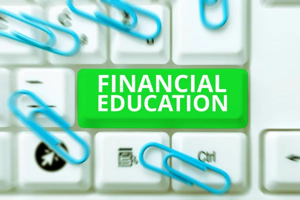 Inspiration Showing Sign Financial Education Business Idea Understanding Monetary Areas —  Fotos de Stock