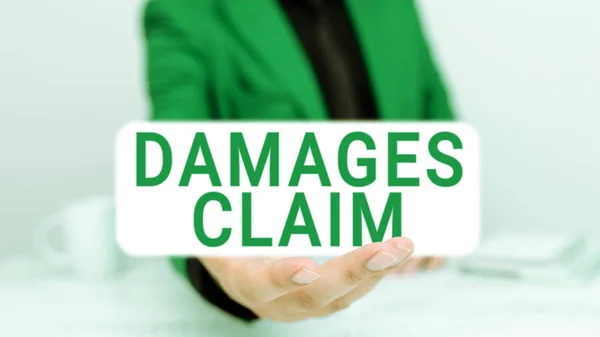 Conceptual Display Damages Claim Business Idea Demand Compensation Litigate Insurance — Stok fotoğraf