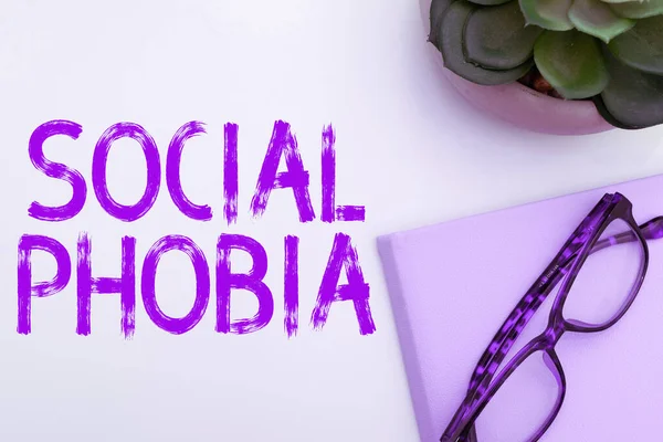 Znamení Zobrazující Sociální Phobia Obchodní Vitrína Drtivý Strach Sociálních Situací — Stock fotografie
