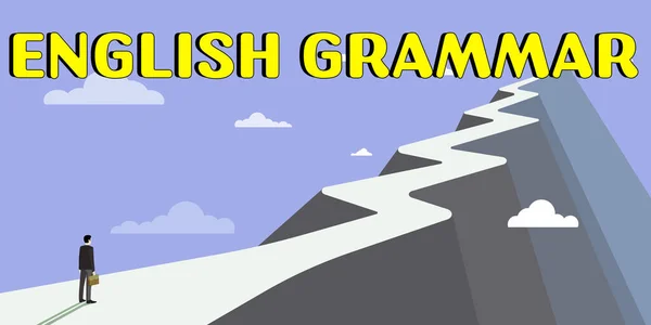 Texto Que Mostra Inspiração Gramática Inglesa Conceito Que Significa Cursos — Fotografia de Stock