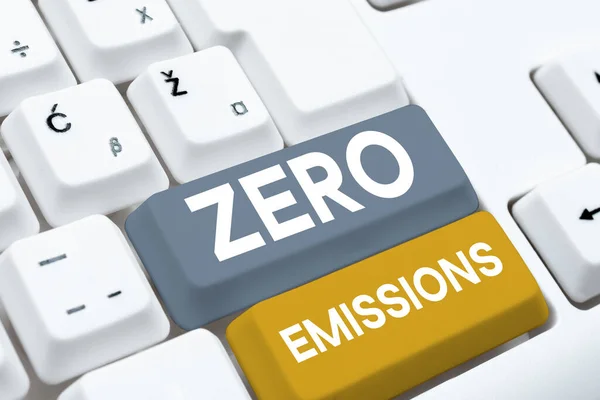 Hand Writing Sign Zero Emissions Conceptual Photo Emits Waste Products — Stockfoto