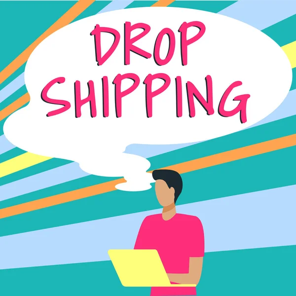 Conceptual Display Drop Shipping Word Written Send Goods Manufacturer Directly — Stock Photo, Image