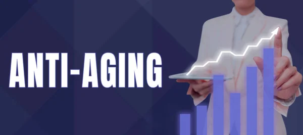 Znaménko Zobrazující Aging Business Koncept Produkt Navržený Tak Aby Zabránilo — Stock fotografie