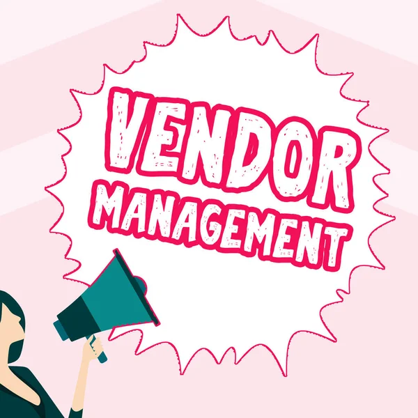 손쓰기 Vendor Management Business Overview Activity Research Sourcing Vendors — 스톡 사진