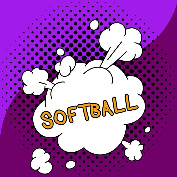 Titulek Textu Představuje Softball Obchodní Přehled Sport Podobný Baseballu Hrál — Stock fotografie