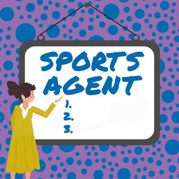 Podepsat Zobrazení Sportovního Agenta Obchodní Přístup Osoba Řídí Nábor Najmout — Stock fotografie