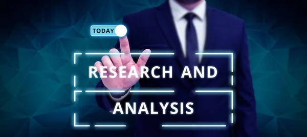Textzeichen Für Forschung Und Analyse Geschäftsidee Strategisches Denken Und Entscheidungsfindung — Stockfoto