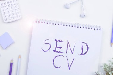 Text caption presenting Send Cv, Business concept Give resume curriculum vitae for applying to job Recruitment