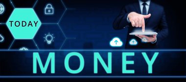 Metin Para, internet Para ve banknotlar şeklinde güncel bir takas ortamı yazma