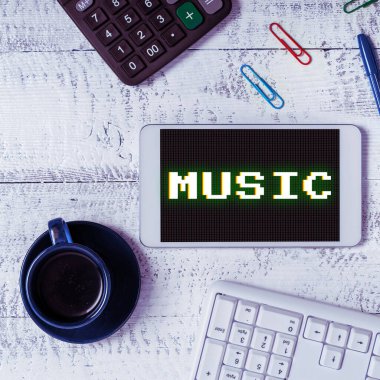 İşaret işareti gösteren ilham. Müzik, kavram, vokal ya da enstrümantal sesler. Güzellik formu oluşturmak için.