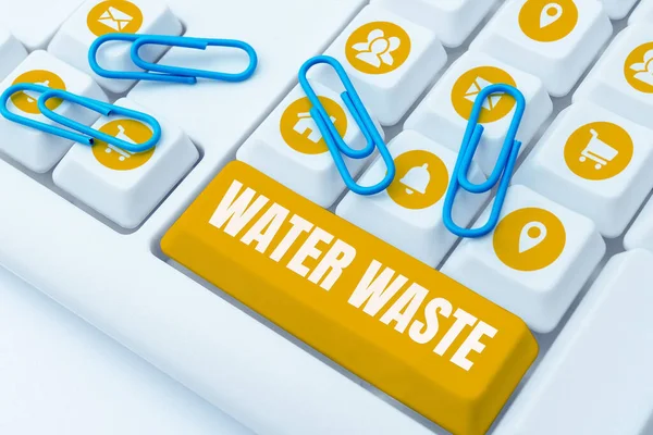 Inspiración Mostrando Signo Water Waste Visión General Del Negocio Líquido — Foto de Stock