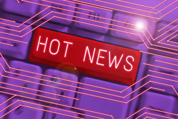 Teksten Weergeven Hot News Business Overzicht Onderwerp Dat Steeds Populairder — Stockfoto