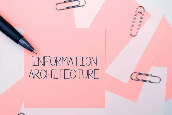 Text Rukopisu Informační Architektura Obchodní Koncepce Konstrukční Návrh Sdílené Informační — Stock fotografie