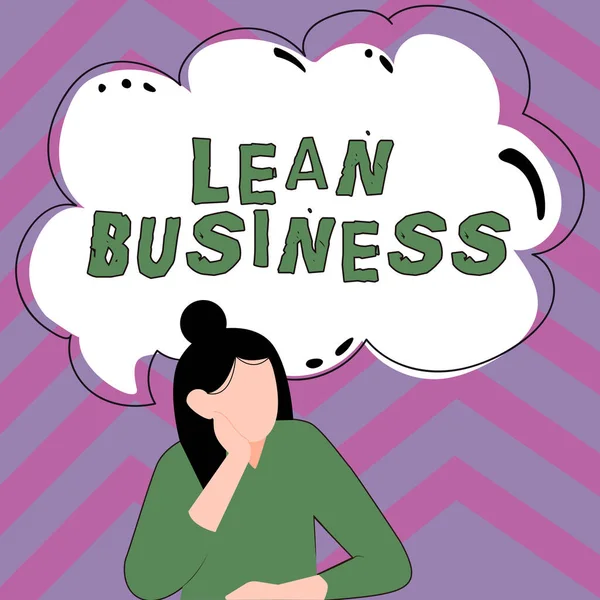 Tekstbord Toont Lean Business Business Showcase Verbetering Van Afvalminimalisatie Zonder — Stockfoto