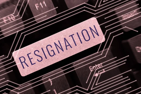 Conceptual Display Resignation Business Approach Act Giving Working Ceasing Positions — Foto de Stock
