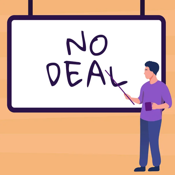 Text caption presenting No Deal, Word Written on a negative result on agreement or an arrangement like in business