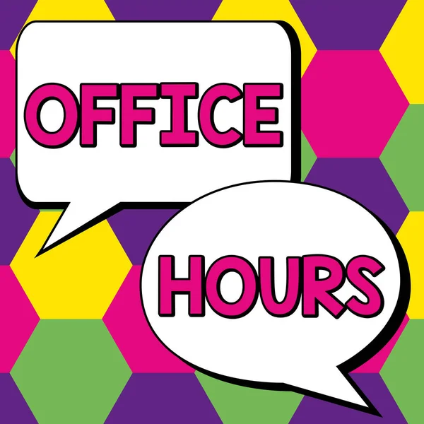 Концептуальный Дисплей Часы Работы Офиса Word Hours Which Business Normally — стоковое фото