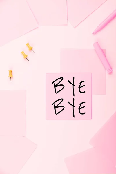 Conceptual Display Bye Bye Concept Jelentése Üdvözlet Távozásért Búcsú Hamarosan — Stock Fotó