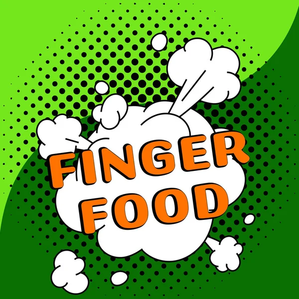 Lham Veren Parmak Yiyecekleri Gösteren Metin Yemek Yemek Için Parmaklarıyla — Stok fotoğraf