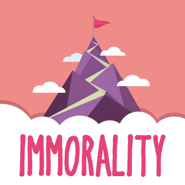 Exibição Conceitual Imoralidade Palavra Escrito Sobre Estado Qualidade Ser Imoral — Fotografia de Stock