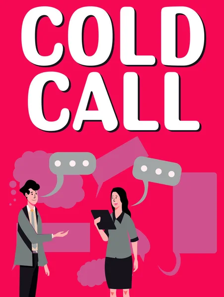 Κείμενο Που Δείχνει Έμπνευση Cold Call Business Showcase Αυτόκλητη Κλήση — Φωτογραφία Αρχείου