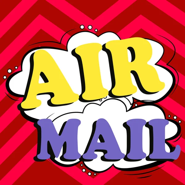 Sinal Texto Mostrando Air Mail Visão Geral Negócio Sacos Cartas — Fotografia de Stock
