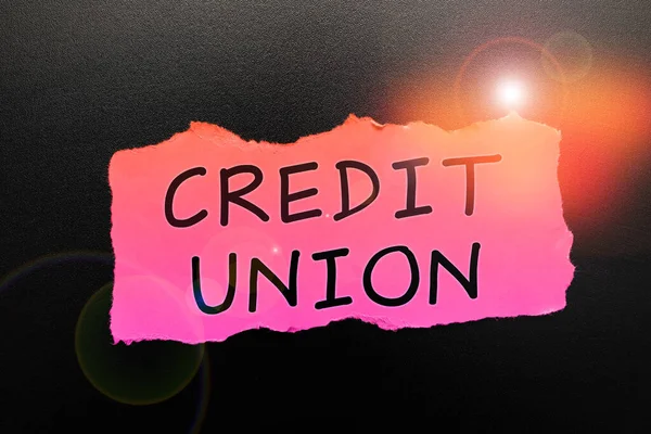 Escrita Exibindo Texto Credit Union Internet Concept Associação Cooperativa Que — Fotografia de Stock