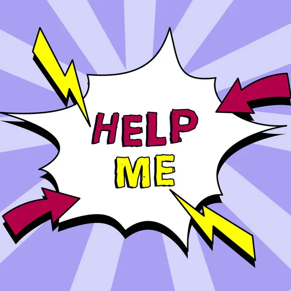 Exibição Conceitual Ajude Conceito Que Significa Pedir Alguém Para Ajudá — Fotografia de Stock