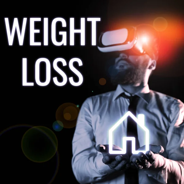 Bildunterschrift Gewichtsverlust Business Ansatz Verringerung Der Körperflüssigkeit Muskelmasse Reduzieren Fett — Stockfoto