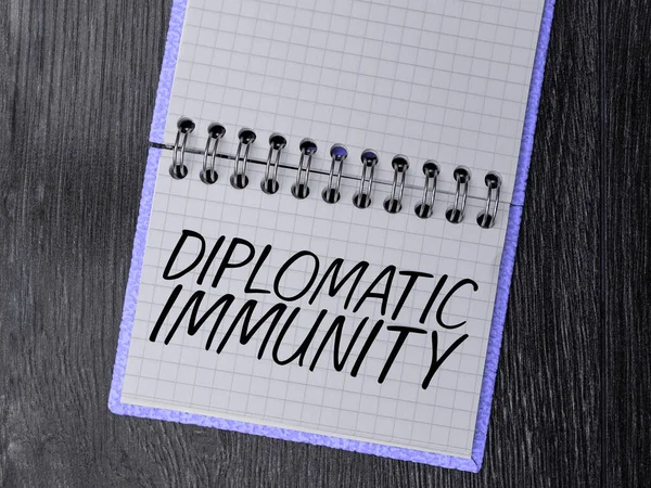 Conceptuele Bijschrift Diplomatieke Immuniteit Business Concept Recht Dat Buitenlandse Diplomaten — Stockfoto