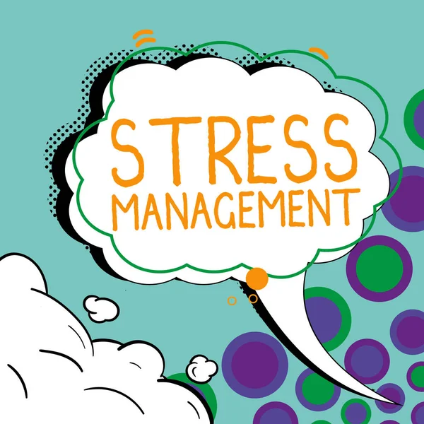 Text Showing Inspiration Stress Management Business Overview Learning Ways Behaving — Φωτογραφία Αρχείου