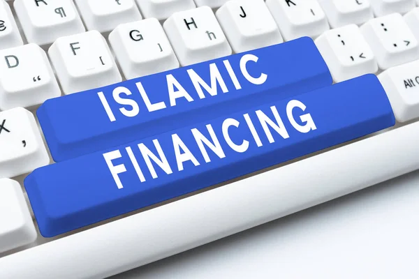 Écriture Textes Financement Islamique Concept Entreprise Activité Bancaire Investissement Conforme — Photo