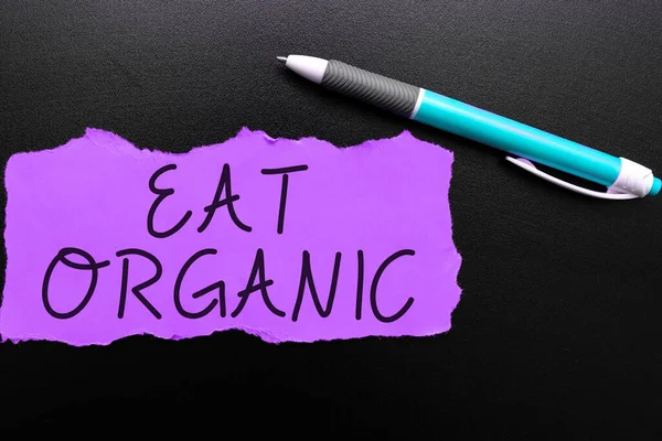 Kézírás Jel Egyél Organikus Üzleti Ötlet Csökkentése Étkezési Édességek Diabetikus — Stock Fotó