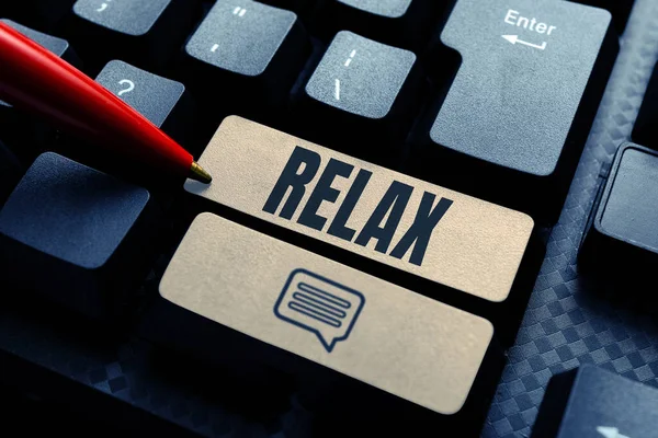 Wyświetlacz Koncepcyjny Relax Word Make Become Less Spięty Uspokajanie Bez — Zdjęcie stockowe