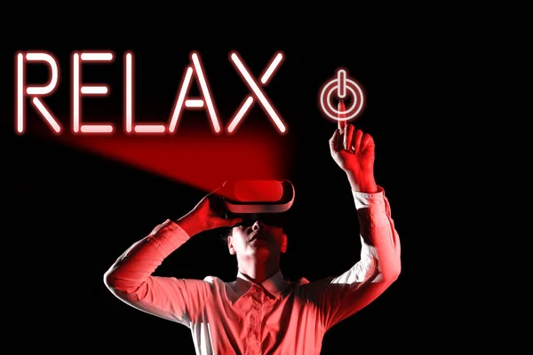 Tekst Bijschrift Presenteren Relax Business Concept Maken Minder Gespannen Angstig — Stockfoto