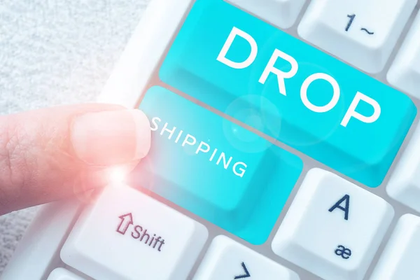 Conceptual Caption Drop Shipping Palabra Para Enviar Mercancías Fabricante Directamente — Foto de Stock