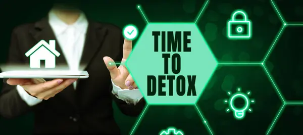 Conceptual Caption Time Detox Internet Concept Moment Diet Nutrition Health — Stock Fotó