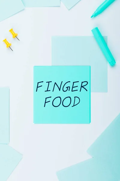 Conceptual Caption Finger Food Business Concept Products Digestives Held Fingers — 图库照片