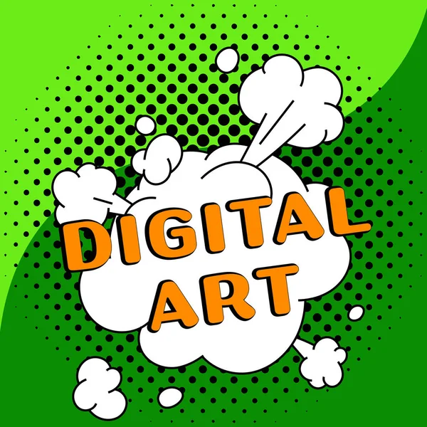 디지털 Digital Art 컴퓨터화 기술로 특징지을 수있는 창조적 상상의 개념적 — 스톡 사진
