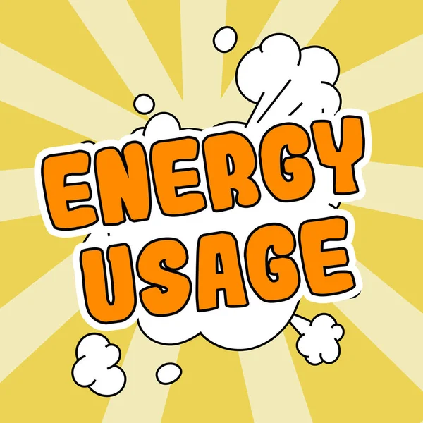 Handschrifttekst Energy Usage Business Showcase Hoeveelheid Energie Verbruikt Gebruikt Een — Stockfoto