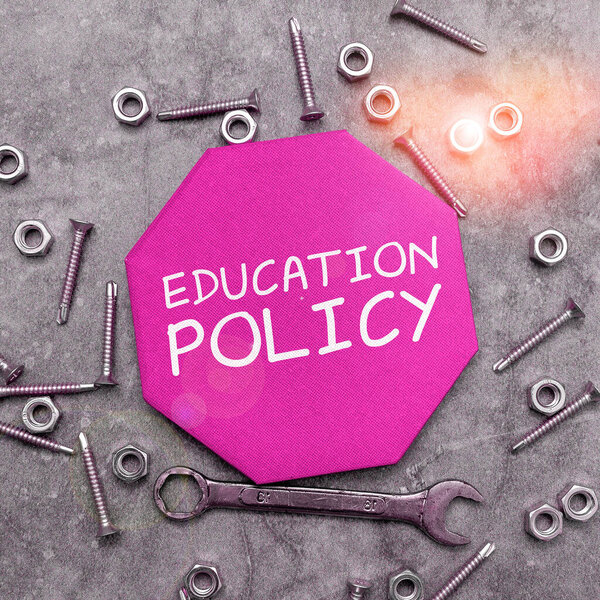 Text sign showing Education Policy, Business approach field of study that deals with methods of teaching and learning