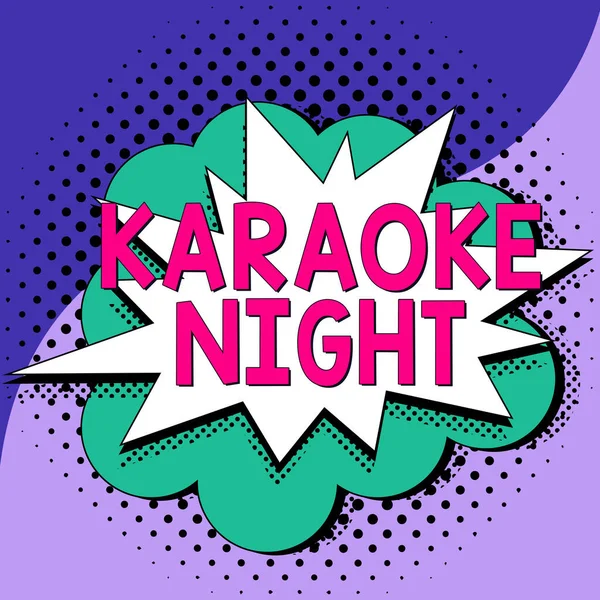 Концептуальный Дисплей Karaoke Night Word Written Entertainment Инструментальной Музыкой Исполнении — стоковое фото