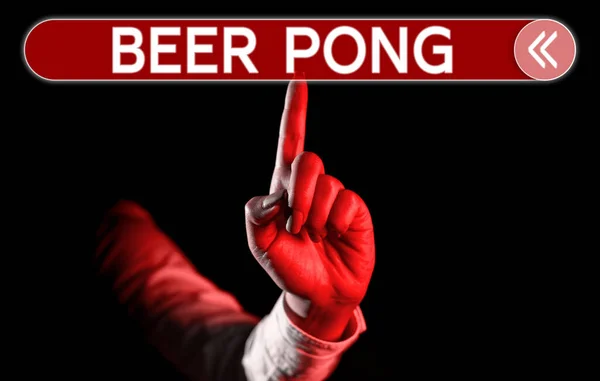 Escrevendo Exibindo Texto Beer Pong Business Mostra Jogo Com Conjunto — Fotografia de Stock